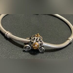 New Cinderella’s Carriage Sterling Silver Charm for Pandora Moments